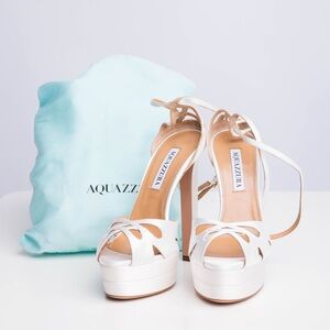 Aquazzura Cream Platform Sandals